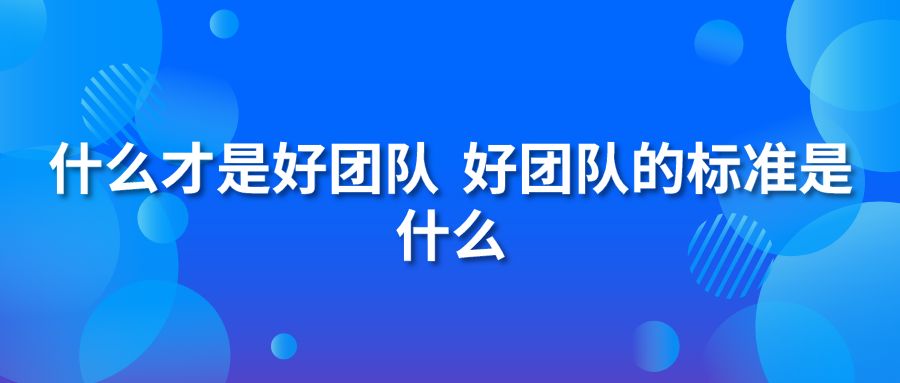 什么才是好团队？好团队的标准是什么？