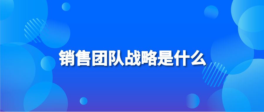 销售团队战略是什么